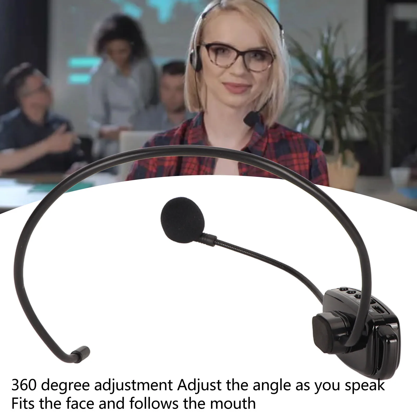 

Беспроводная UHF-гарнитура с микрофоном, стабильное гибкое подключение 2.4G, предотвращение помех для корпоративных встреч