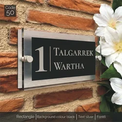 Customized Acrylic Black Golden Door Number House Signs Personalised For Your Home Numbers Names Letters