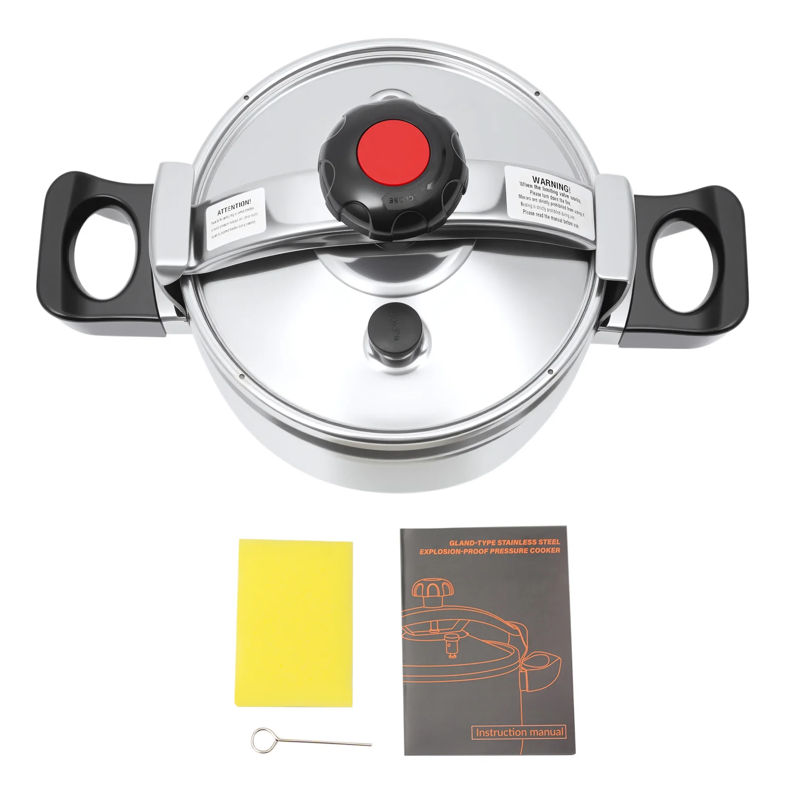 Olla a presión de acero inoxidable BYMAOCAR, olla a presión de cocción de 7,4 cuartos con mango resistente al calor para cocinar y guisar en la cocina