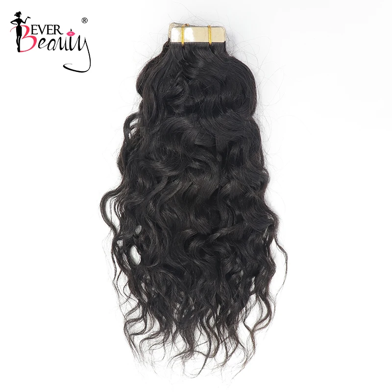 

Water Wave Tape In Human Hair Extensions For Black Women Natural Wave Tape Ins Peruvian Bulk Virgin Microlink Hair Ever Beauty