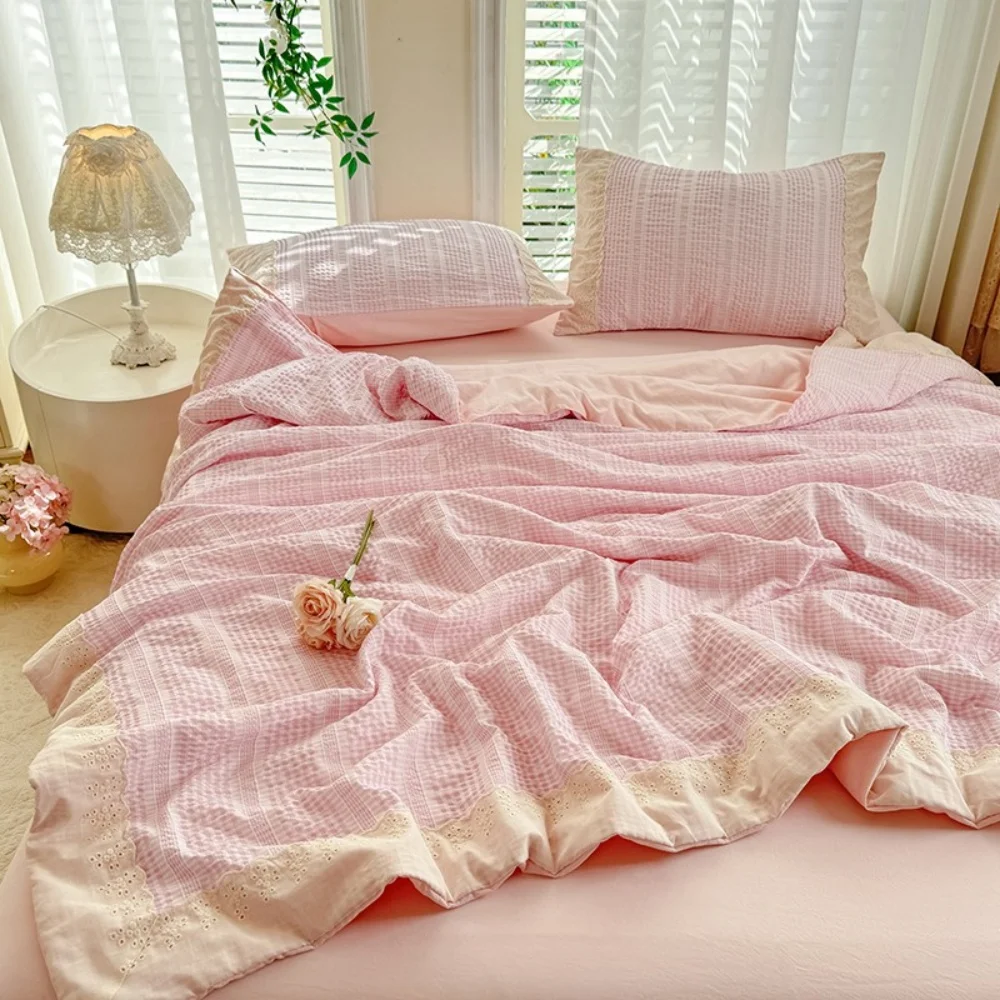 

Bubble Cotton Summer Quilt Air Conditioning Quilt Soft Skin-friendly Lightweight Adults Single Double Home Textiles 200*230cm