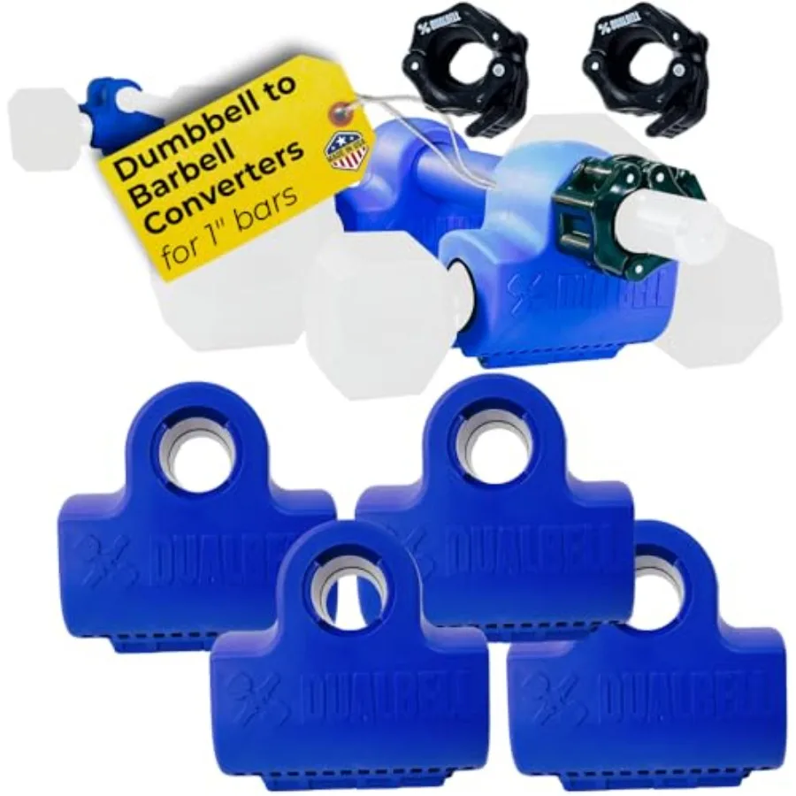 

Dumbbell Converter for 1 Bars Superset Dumbbell to Barbell Adapters Hold Up to 500lbs Converts Dumbbells for Use on 1 Diameter
