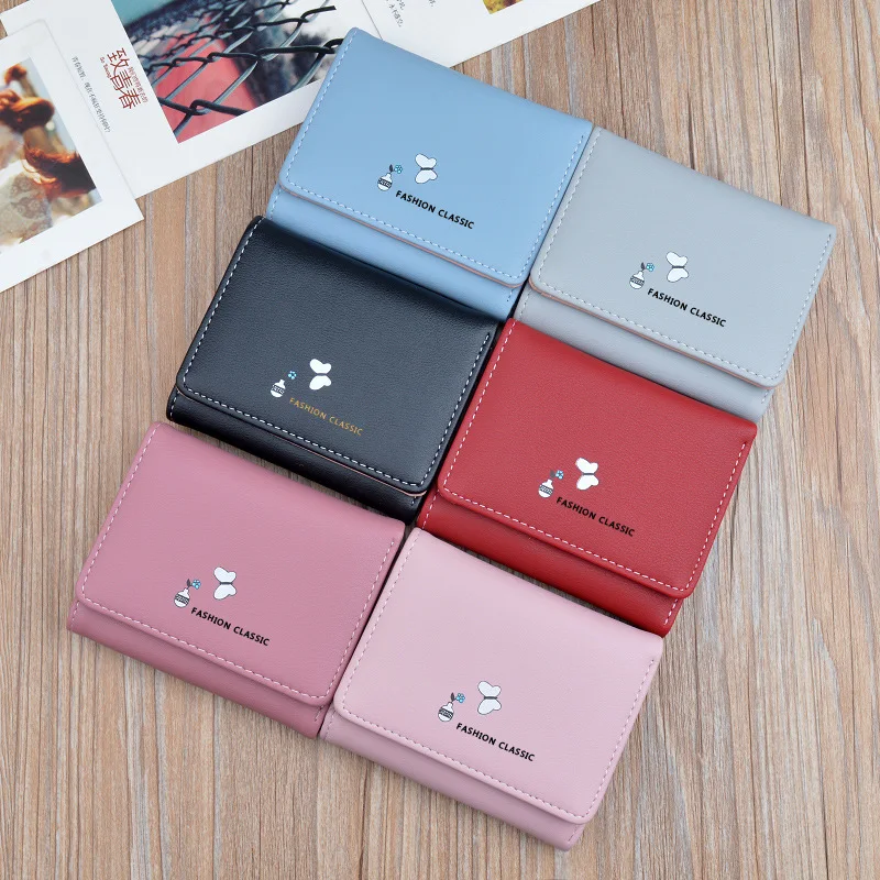 Ladies Wallet Short Student Fashion Cash ID Card Credit Card Holder Coin Purse Thin Wallet Women Clutch Bag sac de luxe femme