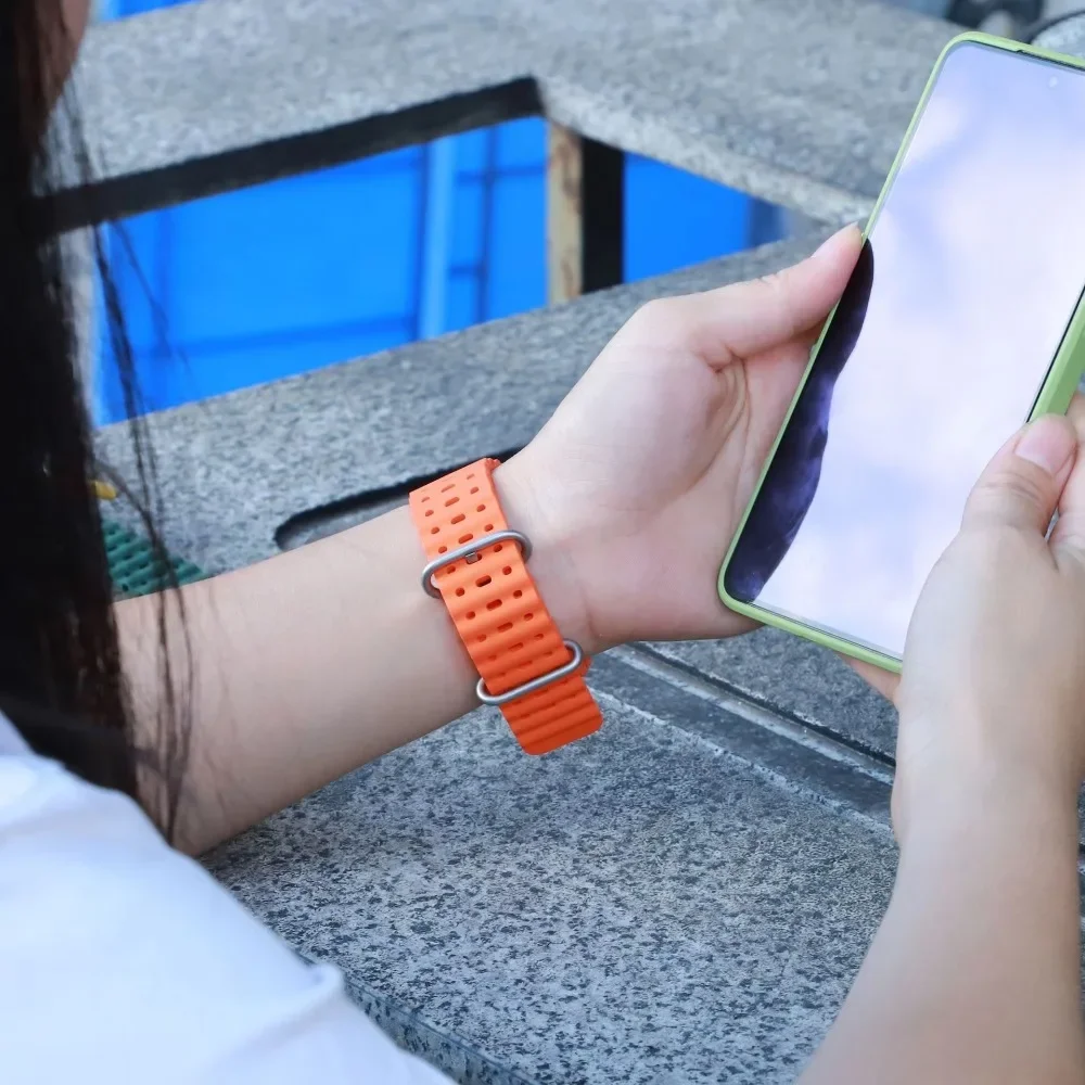 Sport Silicone Strap For Apple Watch Ultra 2 1 49mm 10 46mm Soft Men Band For iWatch Series 9 8 7 6 5 4 SE 45mm 44mm Correa Band