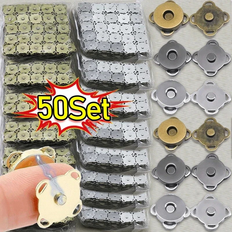 

1-50set Bags Magnetic Snap Button Fasteners Clasps Buttons Handbag Purse Wallet Craft Bag Parts Mini Adsorption Buckle Wholesale