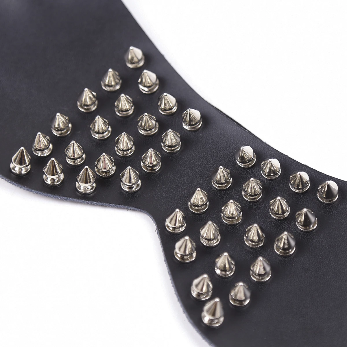 Boutique Spike Real Leather Adjustable Blindfold Mask Kinky Latex Rivet Eye Patch Submissive Fetish