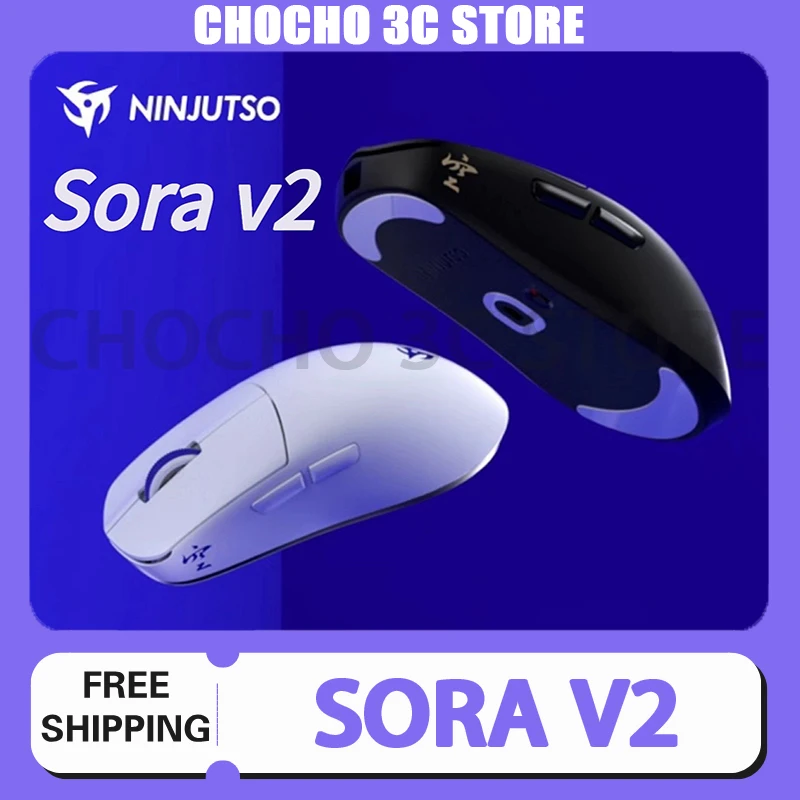 ninjutso sora v2 wireless mouse para homens modo dual leve paw3395 retorno 8k e sports pc acessorios gamer 01