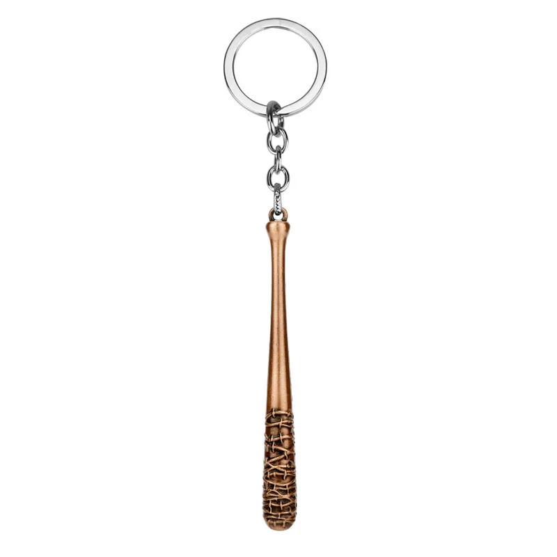 The Walking Dead Metal Negan Lucille Mini bate de béisbol bola colgante llavero accesorios mujeres hombres joyería