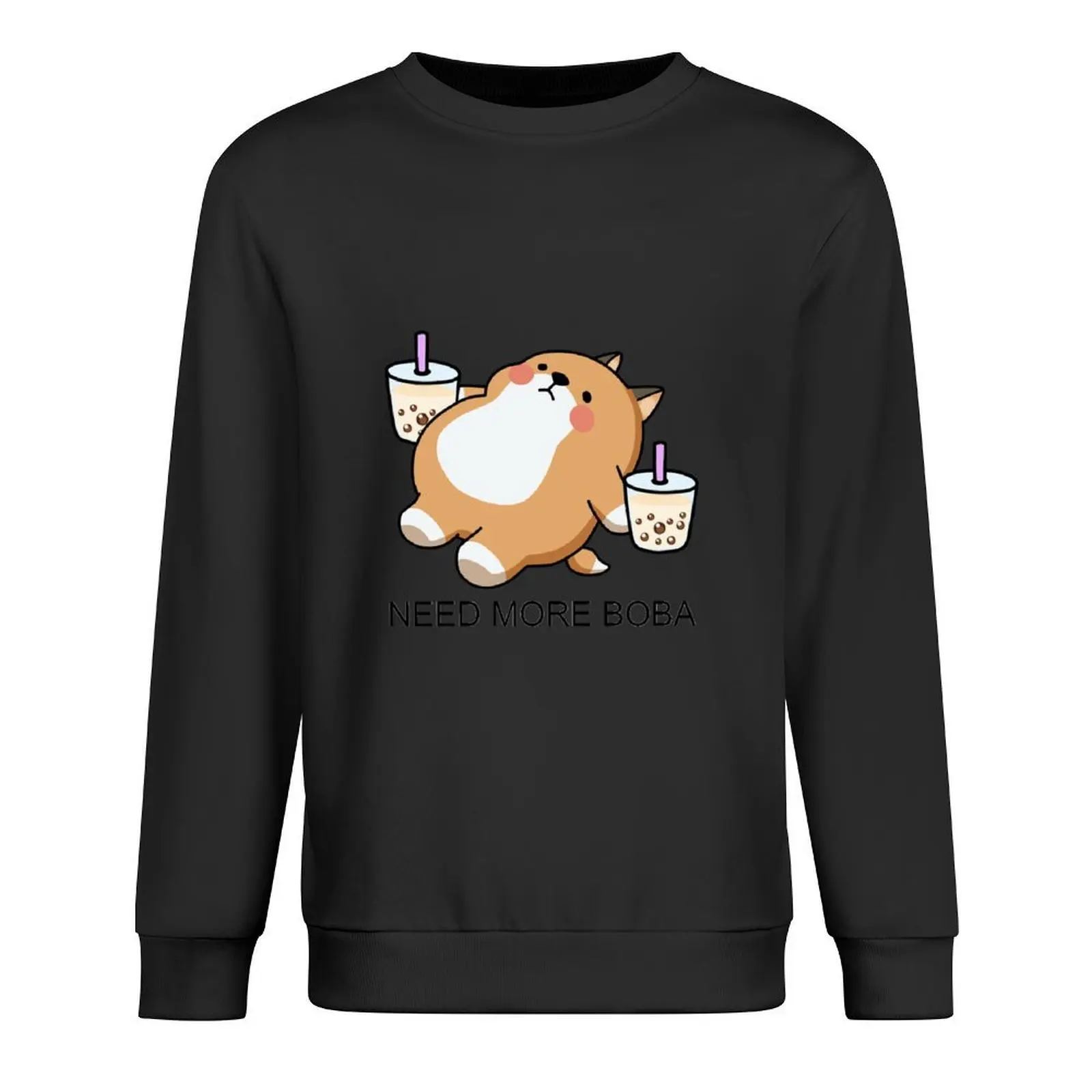 

Lazy Shiba Needs More Boba! Pullover autumn clothes aesthetic clothing anime clothing aesthetic sweatshirts