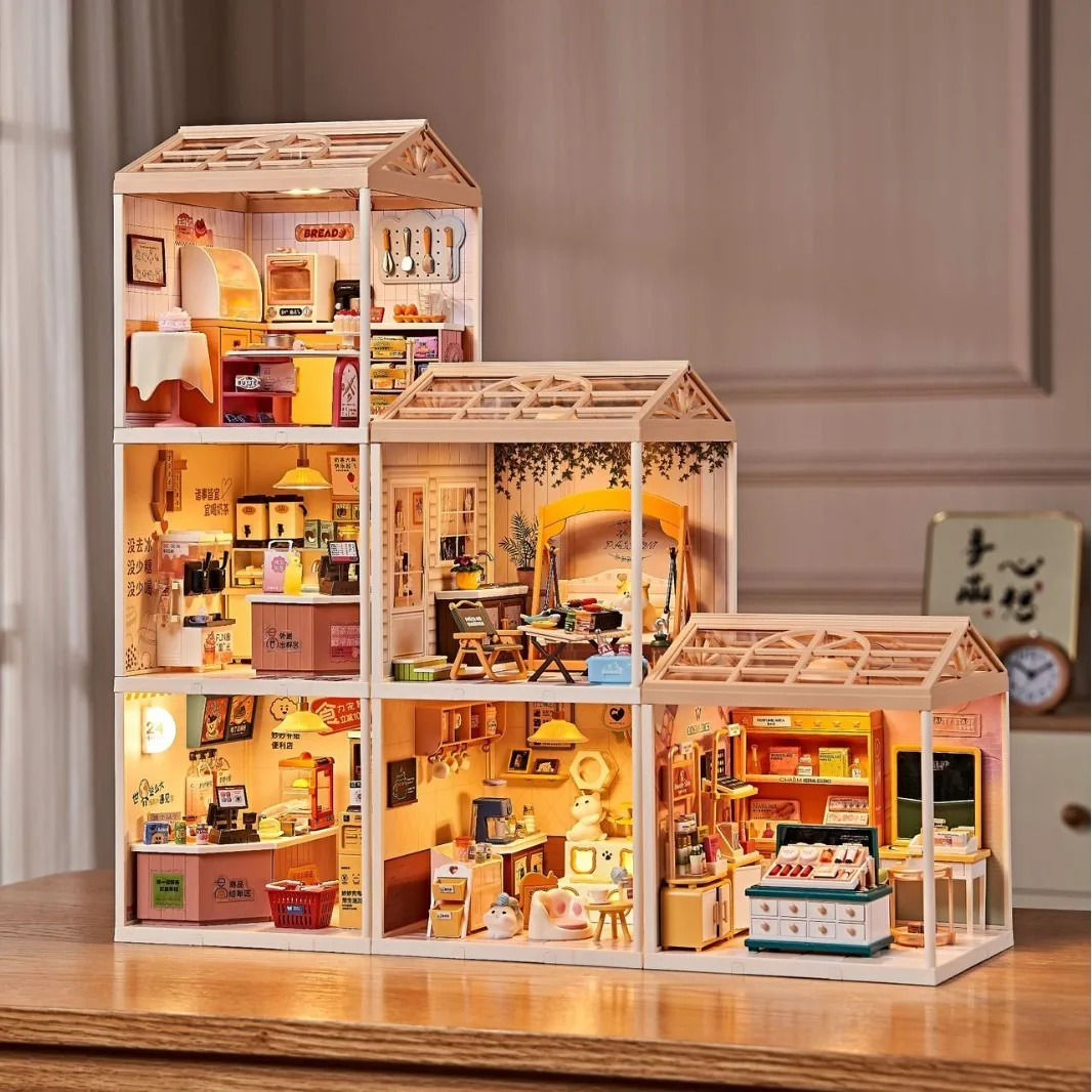 New Miniature Model House Diy House Simulation Dimension Model Puzzle Handmade Assembly Building Blocks Buy One Free One Free