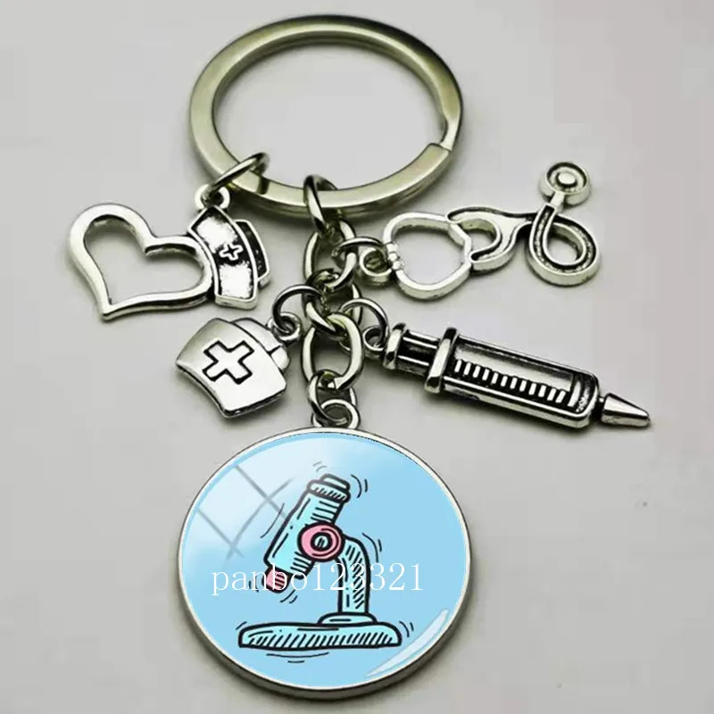 Cute medical examination keychain and love angel keychain personalized jewelry Thanksgiving gift keychain nurses and doctors