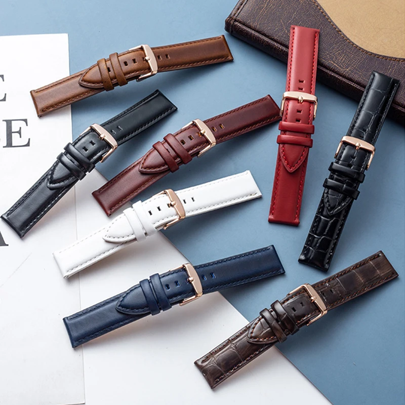 12 13 14 17 18 19 20 22mm Soft Cowhide Genuine Leather Watch Band Waterproof Couples Wistwatch Straps For DW Daniel Wellington