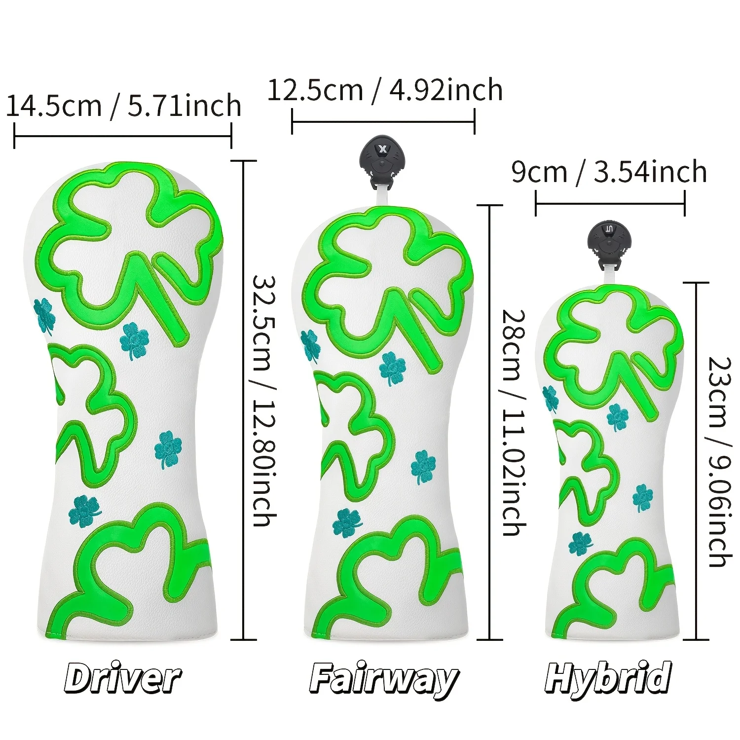 1pc/3pcs Clover Design Golf Club Covers, Including Driver, Fairway Wood, Hybrid; Funny Golf Club Head Covers - Suitable for Male image 6