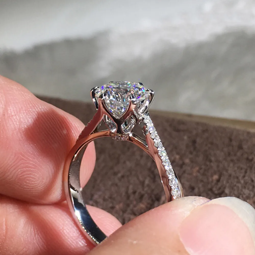 Huitan Luxus Zirkonia Eheringe für Frauen Twist Band Ewigkeit zeitlosen Stil Vorschlag Verlobung sring klassischen Schmuck