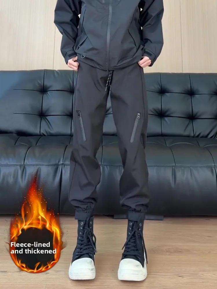 

Thiened Fce Winter Skiing Trousers Men's Workwear Pants Waterproof Outdoor Hiking Trousers American Sle Tee-Proof