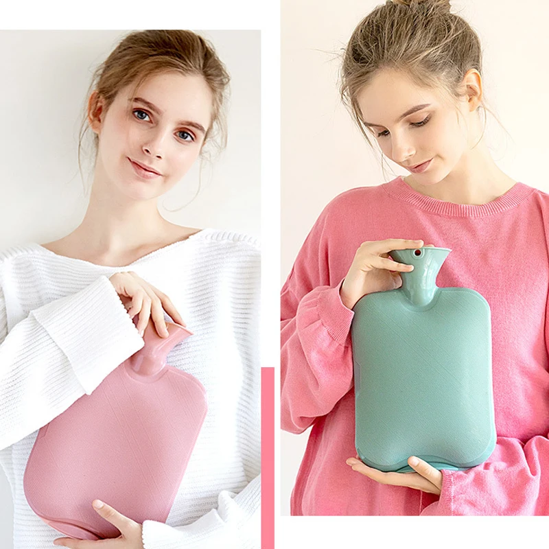 1PCS Thick Hot Water Bottles Portable Rubber Winter Warm Hot Water Bag Hand Warmer Girls Pocket Hand Feet Warm Comfortable Skin