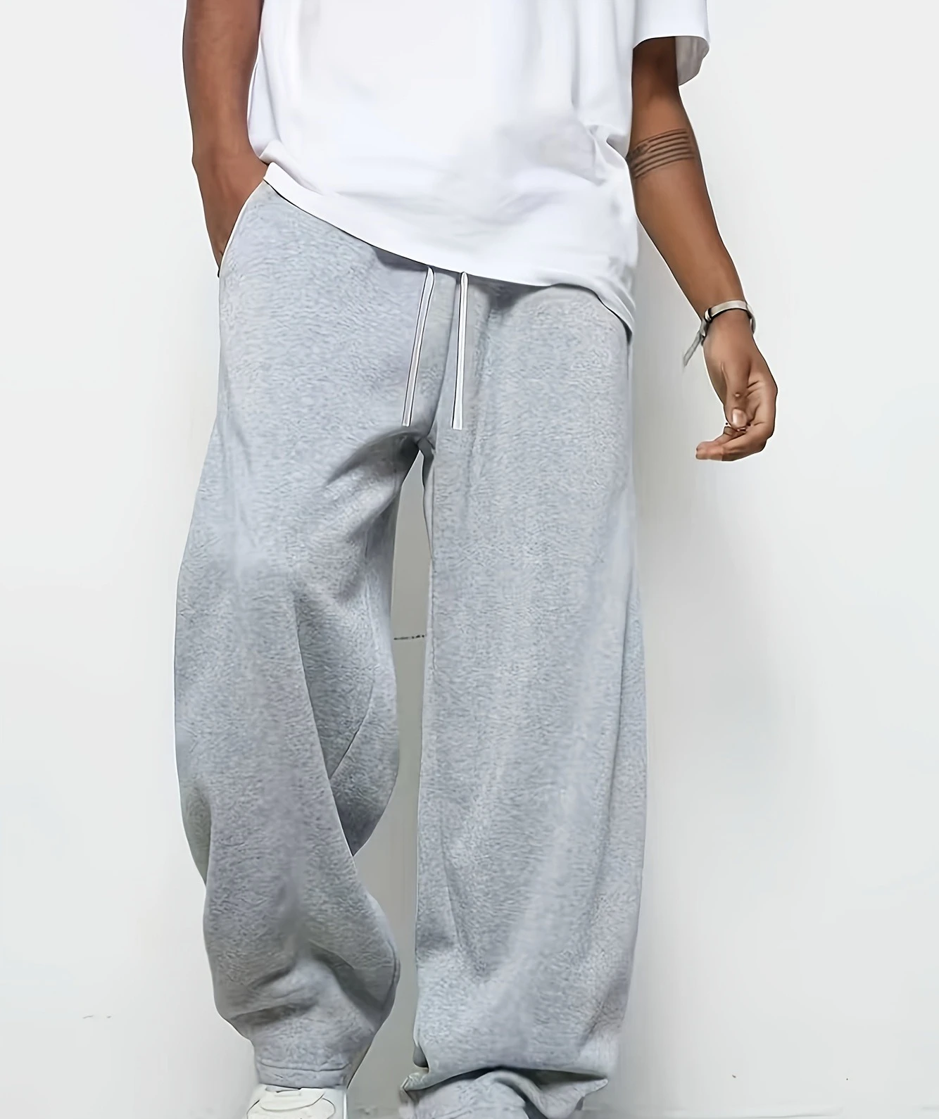 2026 Trendy Men's Casual Sports Pants with Adjustable Drawstring Design Three-Dimensional Personalized Straight Leg Pants