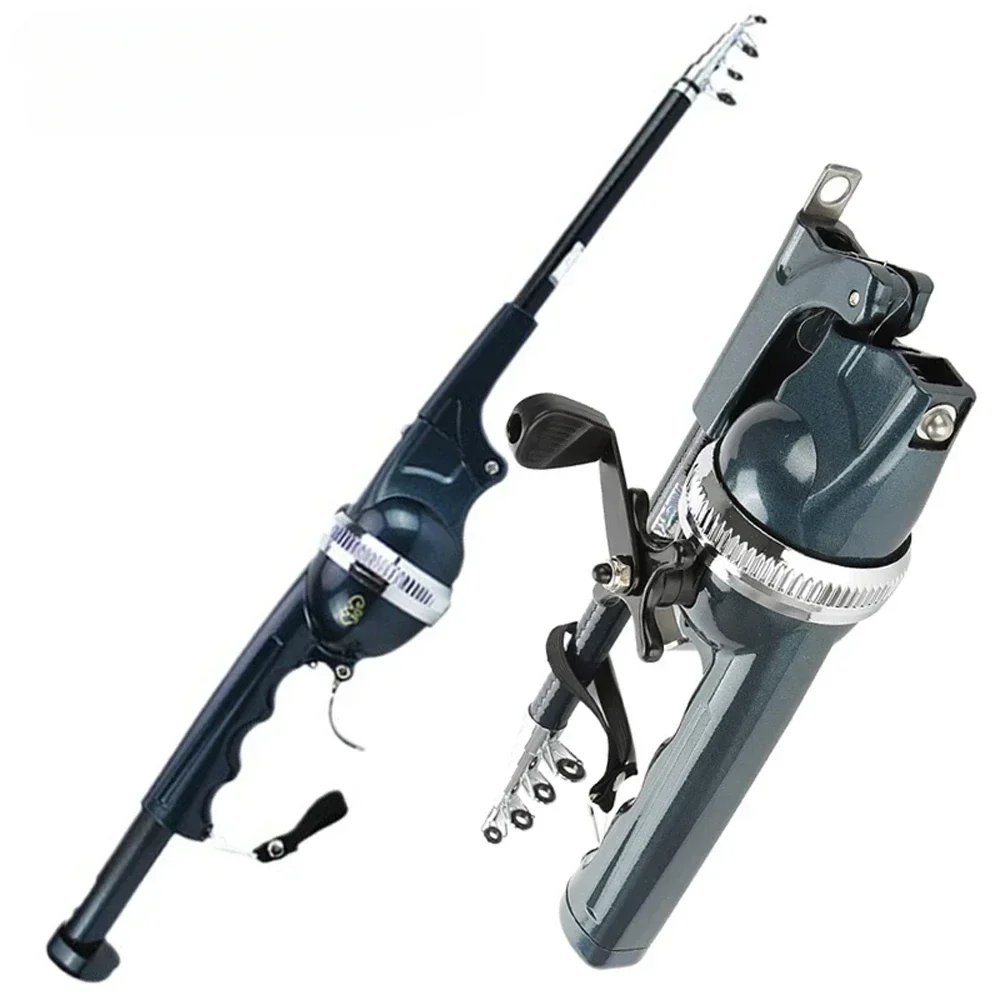 

Portable Carp Foldable Sea Fishing Rod 134cm Telescopic Folding Ultra Hard Lure Pole Reel Combo 1 Body with Fishing Line Tackle