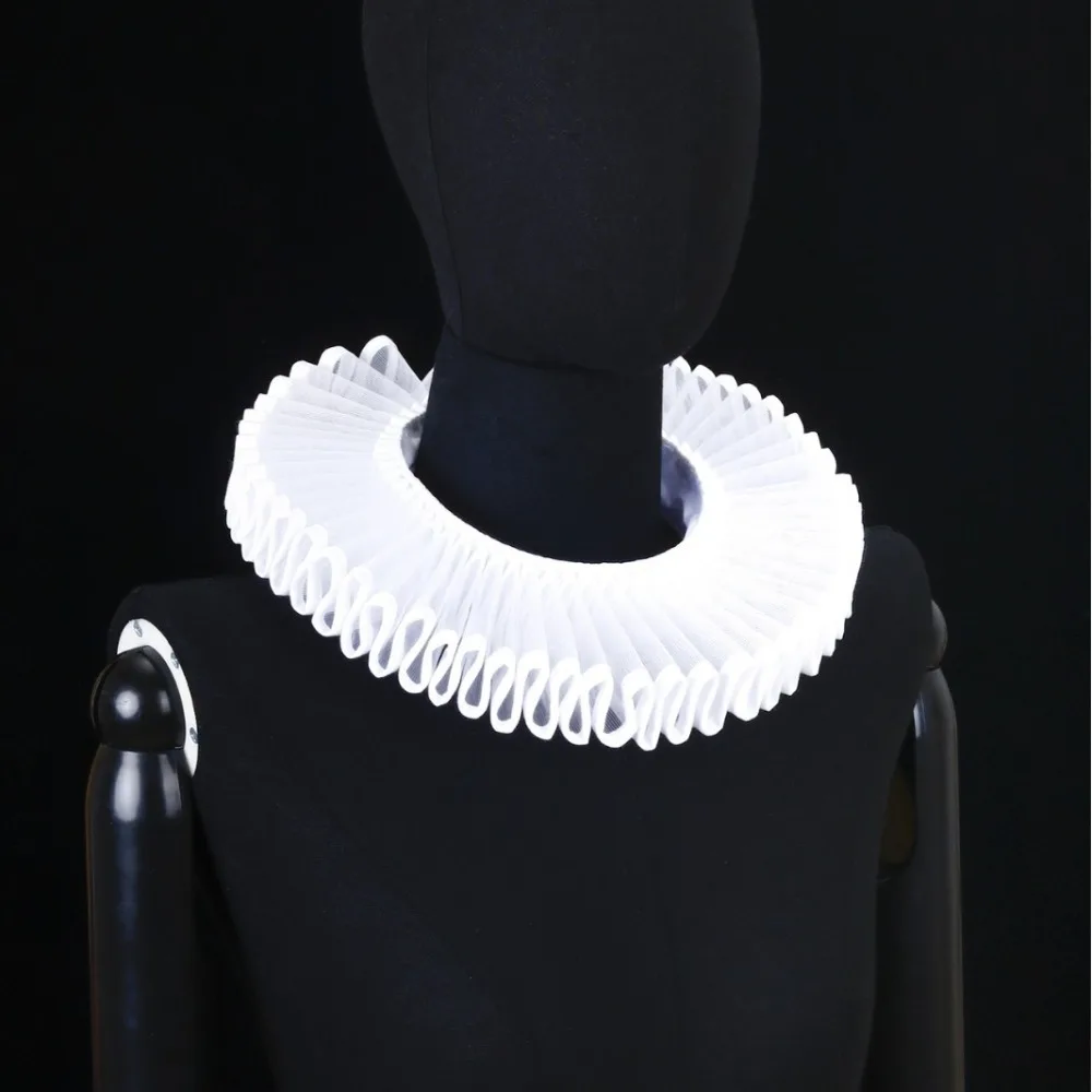 Detachable Shakespeare Neck Ruffled Collar Elegan Vintage Renaissance False Collar Victorian Costume Retro Ruff Collar