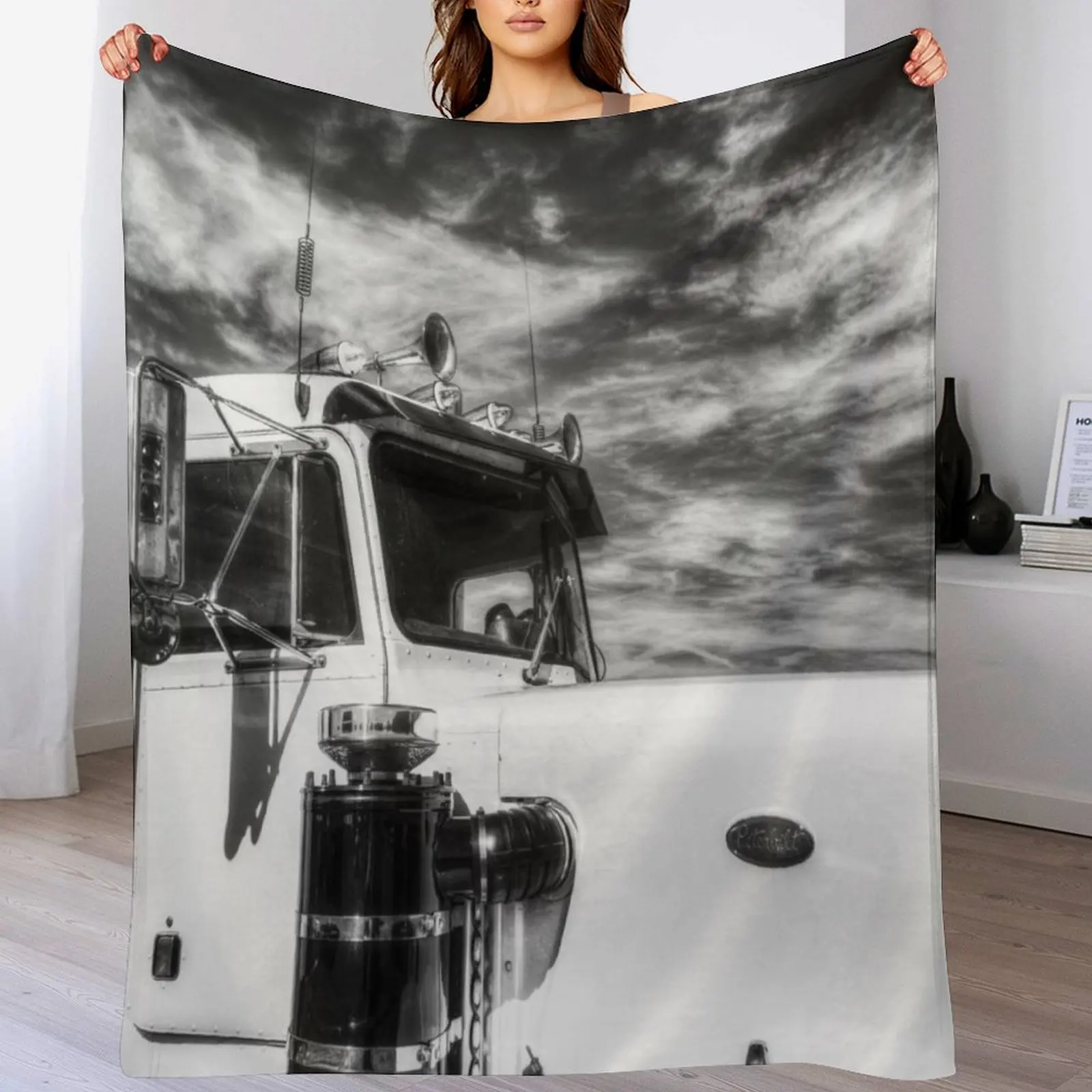 

Peterbilt American Truck Throw Blanket Designers Warm Luxury Designer Soft Blankets