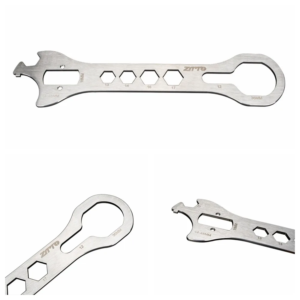 Multifunctional Bicycle Wrench Tool Wear Resistant Stainless Steel Bike Repair Crank Wrench Old Fashioned Portable