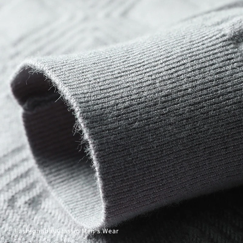 Men's Quiet Luxury Knit Pullover - Business Smart Cashmere Blend Anti-Pilling Polo - Charcoal Gray Soft & Breathable - Image 5