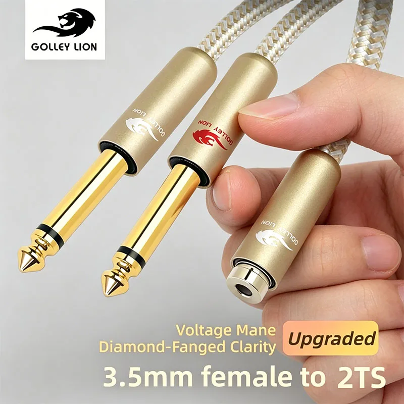 

Audio Cable 3.5mm To Double 6.35mm Aux Cable for Iphone Ipod Speakers Aux Cables Converters Mono 6.5 Jack To 3.5 Male