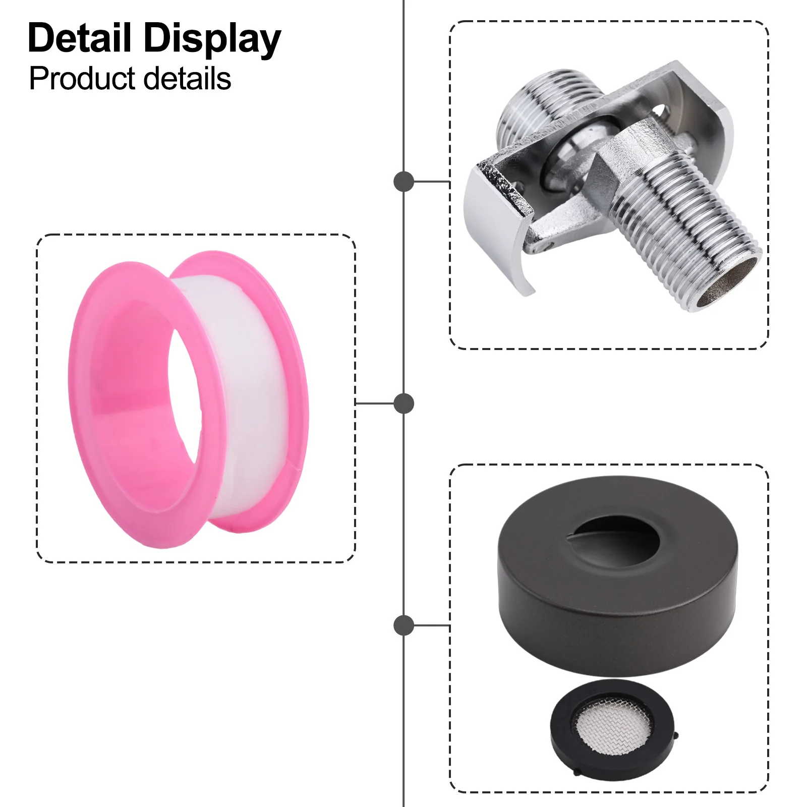 

New Faucet Tap Adapter Shower Connector Made Of High-quality Copper Space-Saving Solution Versatile Usage 40 Degree