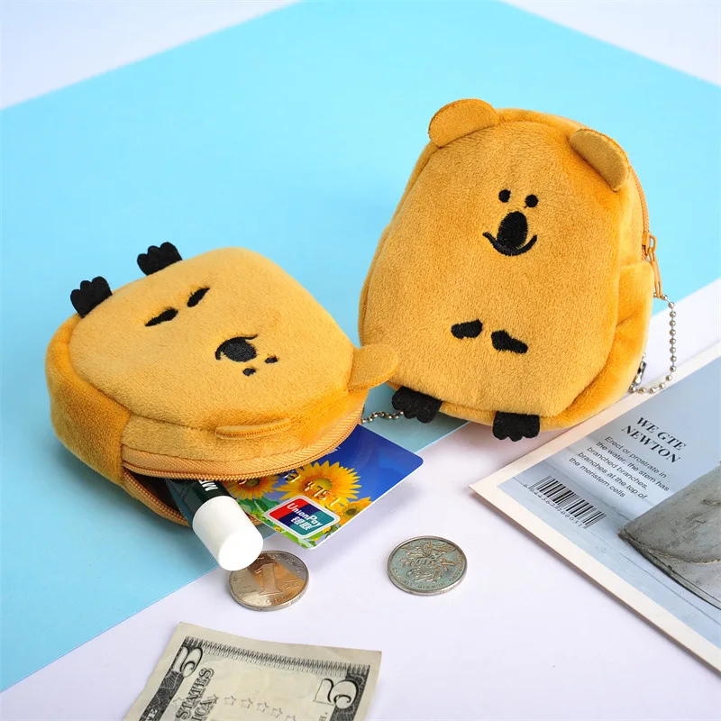 

Cute Koala Wallet Pendant Soft Plush Coin Purse Cartoon Change Pocket Lipstick Data Cable Card Bag Girl Couple Holiday Gift