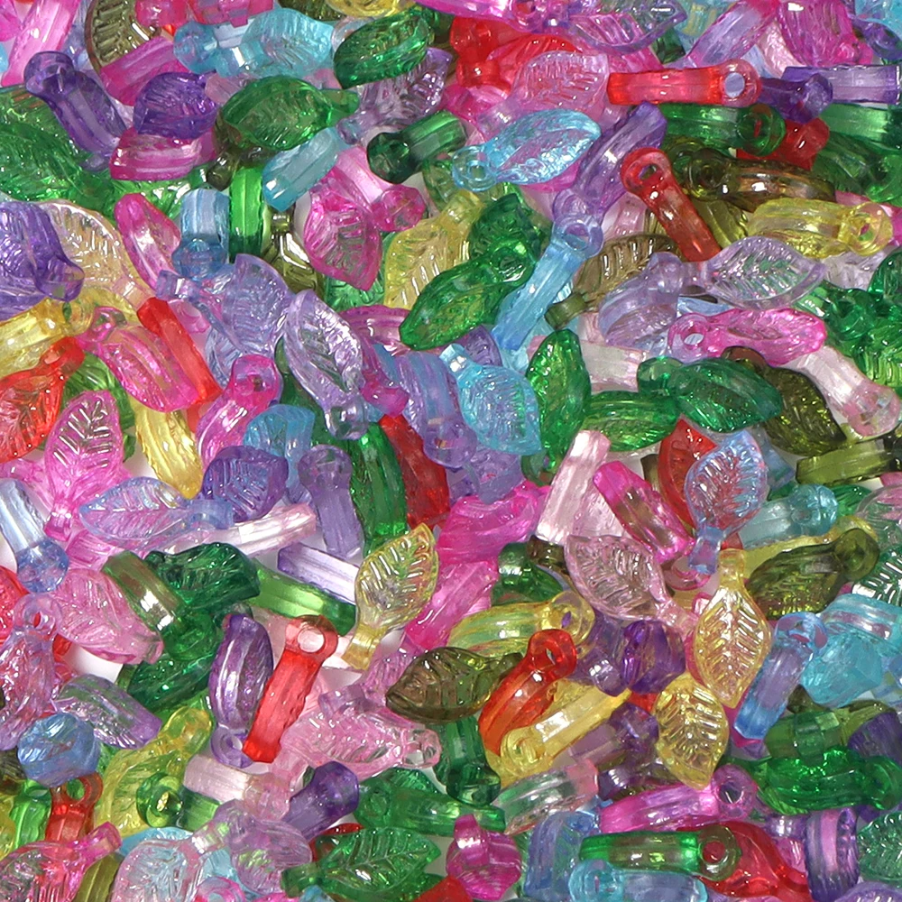 200 Stück/Lot Acryl-Blatt-Anhänger, lose Blattperlen für DIY-Anhänger, Schlüsselanhänger, Halsketten, Armbänder, Schmuckherstellung, Zubehör – Detail 6
