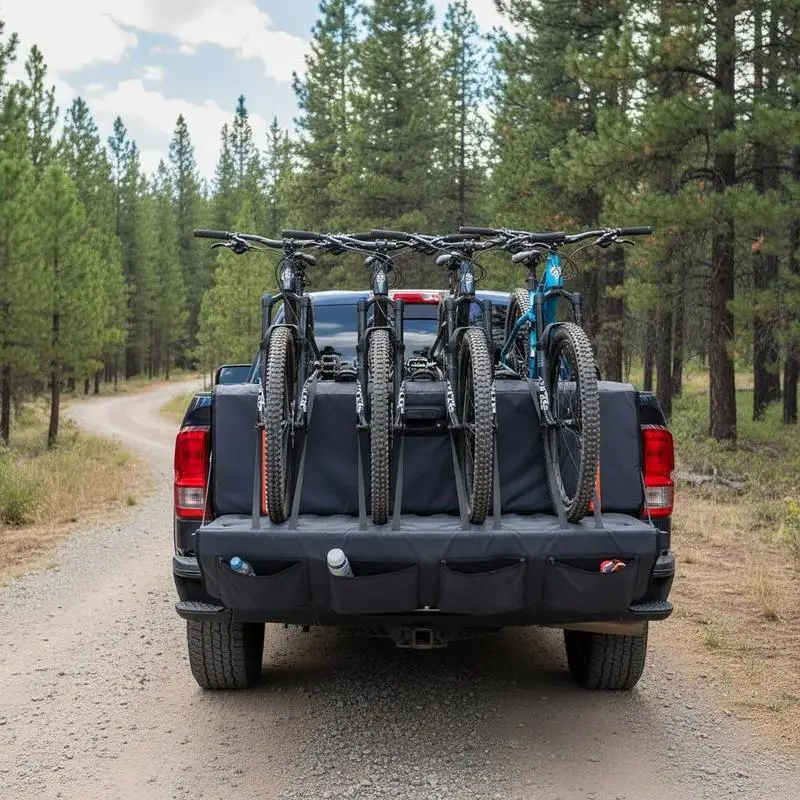 

Pick Up Truck Bicycle Carrier 53" For Mountain Biking Camping Outdoor Transport Tool Pockets Reflective Strips Camera Opening Mid-Size Pickup Trucks