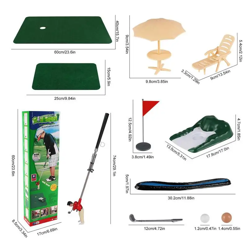 Ensemble de pratique de mini-golf professionnel, jeu de golf, réaliste, drôle, sûr, cadeau de vacances