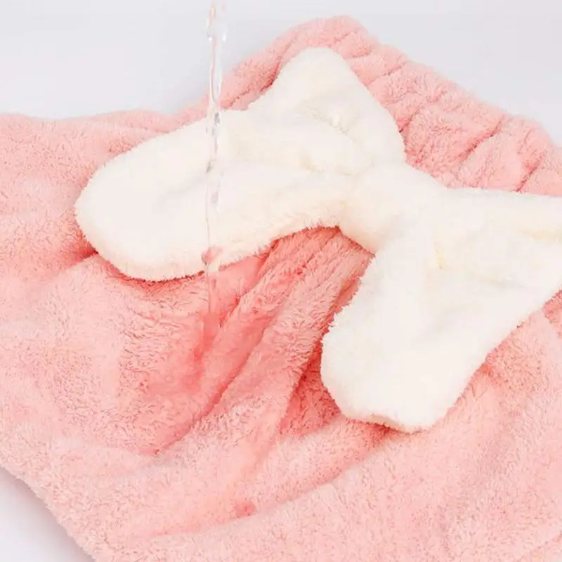 ستوكات تجفيف قبعات الشعر للنساء الفتيات سريعة الجافة منشفة الشعر قبعة عمامة الاستحمام منشفة الشعر الناعمة التفاف مع القوس فراشة لطيف #5