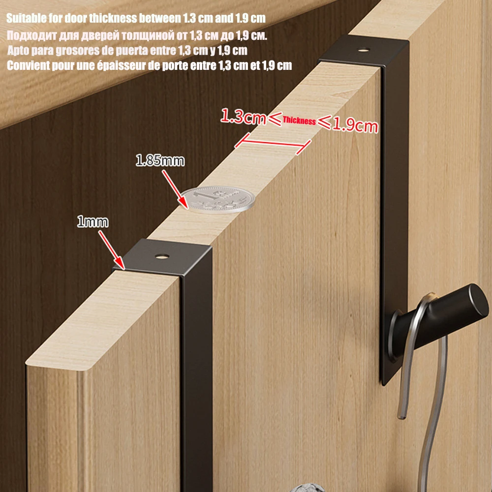 Punch Gratis Kait Pintu Kain Gantungan Kunci Handuk Multi-fungsi Alat Kabinet Dapur Gantungan Pintu Kamar Mandi Aksesori Rak Gantungan Jubah