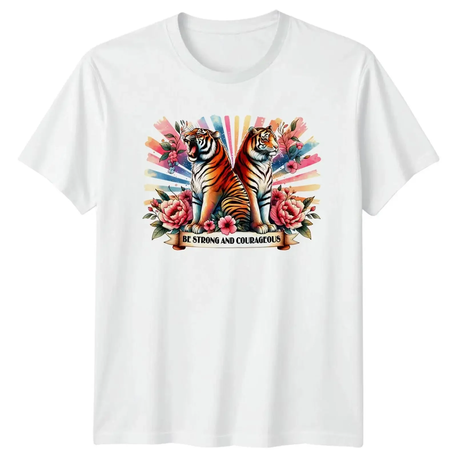 Sei stark und mutig Tiger christlicher Glaube T Shirt vintage Washed Versatile Stylish Unisex designer clothes Comfortable
