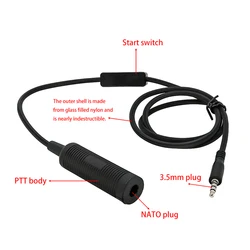 Military plug adapter for phone PTT, US, Navius, Nexus, u93, TP120, 3.5mm