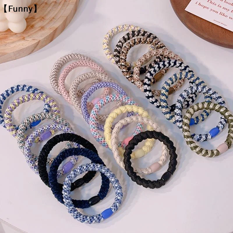 10PCS Hair Ties Twisted Knitted Rubber Bands Basic Elastic Hair Band Durable Ponytail Holder Women Hair Accessories〔Funny〕
