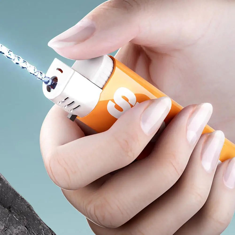 Portable Magic Lighter Prank Toy Realistic Funny Water Gun Lighter Decompression Toy Portable Water Gun Toy