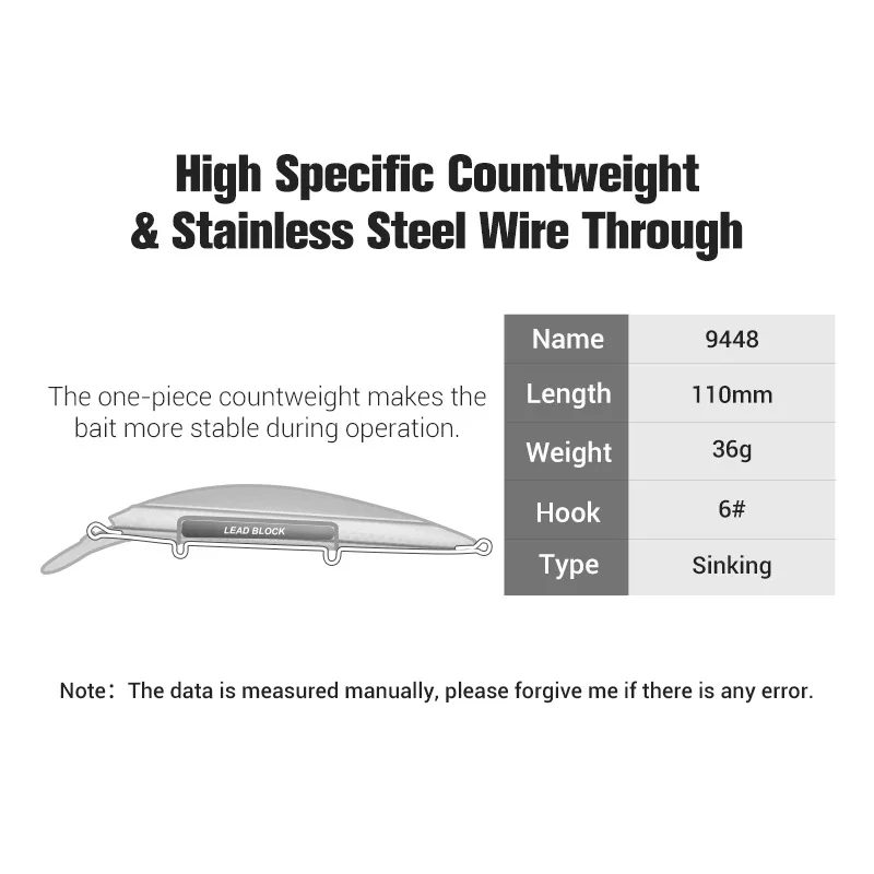 Noeby Señuelo Jerkbait Hundido para Pesca en Agua Salada - imagen 5