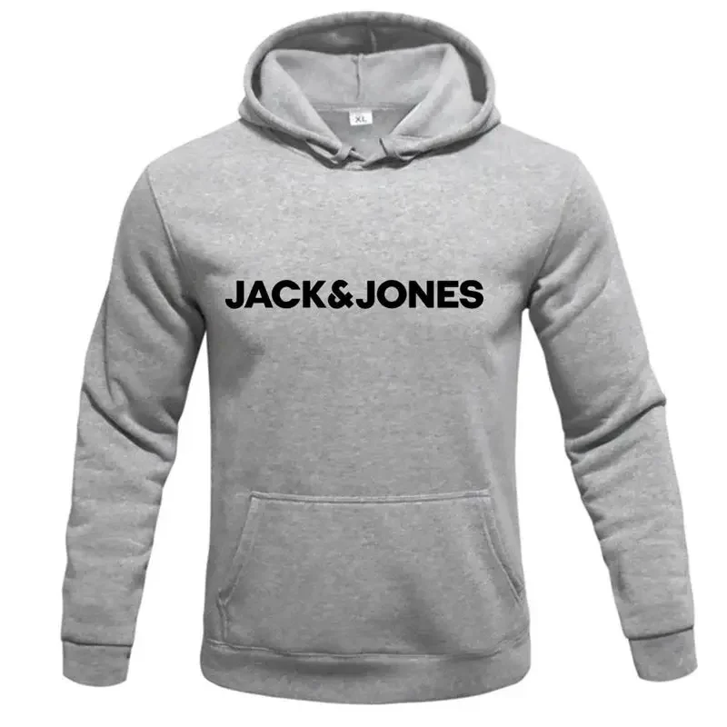 Jack and Jones trendy fashion casual sportswear comfortable printed loose top pullover hooded sweatshirt street wear