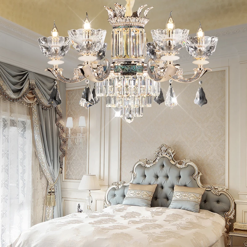 European Villa Building Crystal Chandelier Living Room Luxury Atmosphere Home Diningroom Bedroom Chandelier Duplex Building Lamp