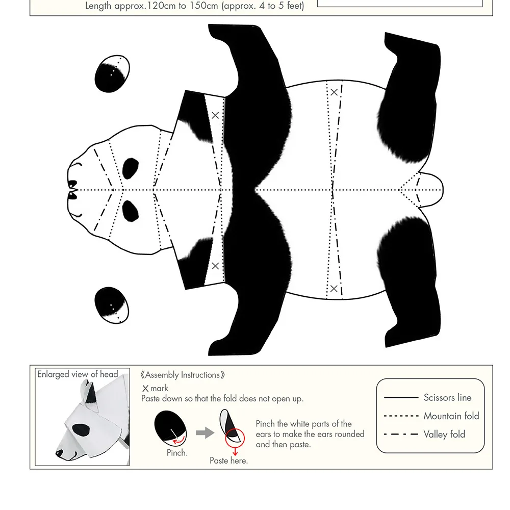 Kit de modelo de papel animal 3D: artesanía de papel DIY de Panda/Rirafa, corte de origami para estudiantes y proyecto hecho a mano de actividad entre padres e hijos