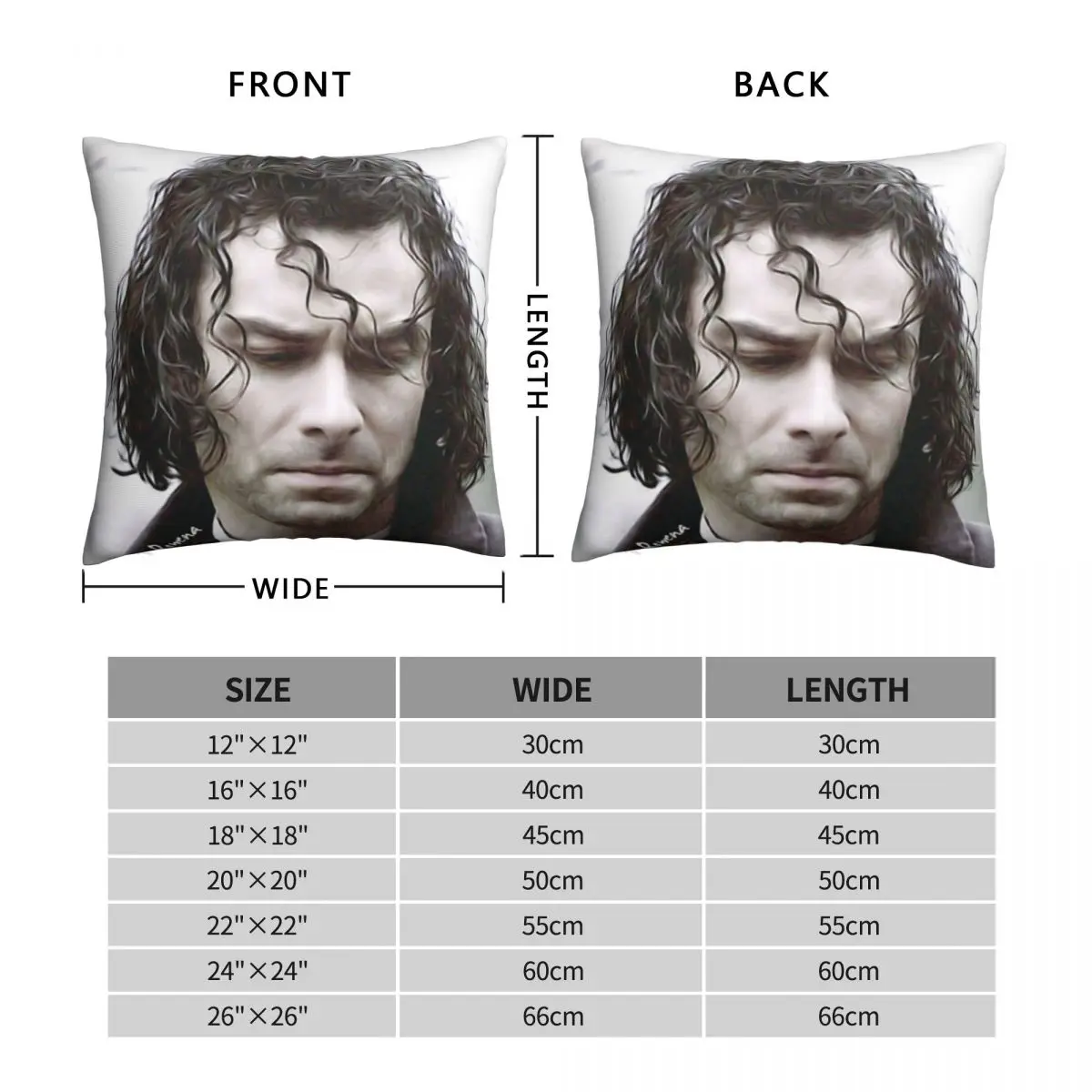 Aidan Turner Pillowcase Polyester Linen Velvet Printed Zip Decor Throw Pillow Case Home Cushion Cover