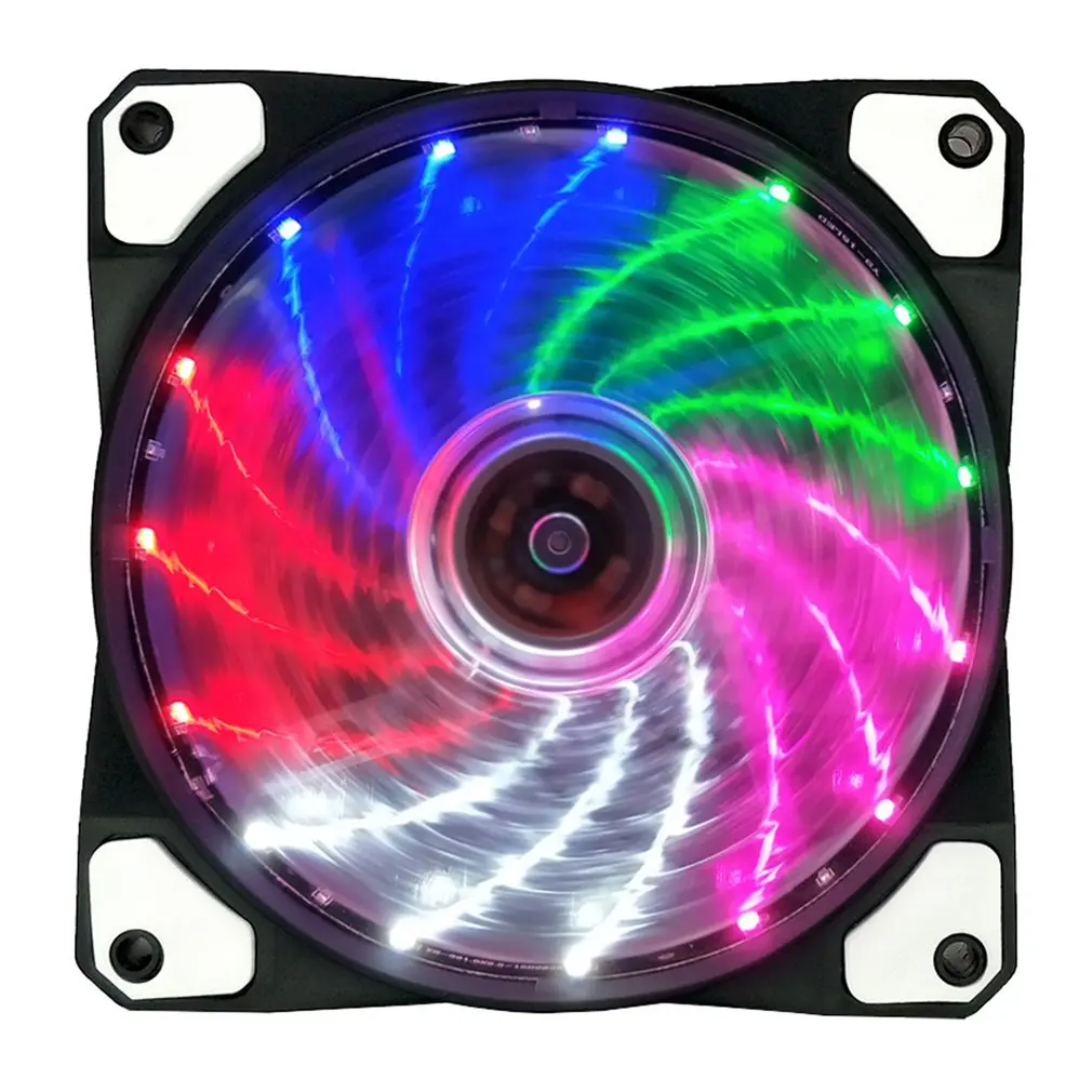 

120mm RGB PC Cooling Fan Case Fans Computer Case 15 Lights Streamer 12025 Chassis Fan RGB LED PWM Light Heat Dissipation Fan