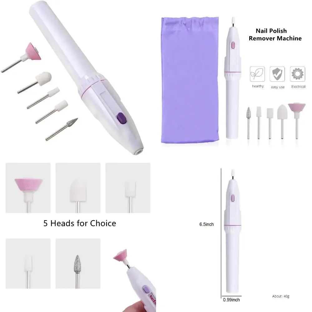 Portable Electric 5 In 1 Manicure Drill Nail Trim and Polish Remover Machine