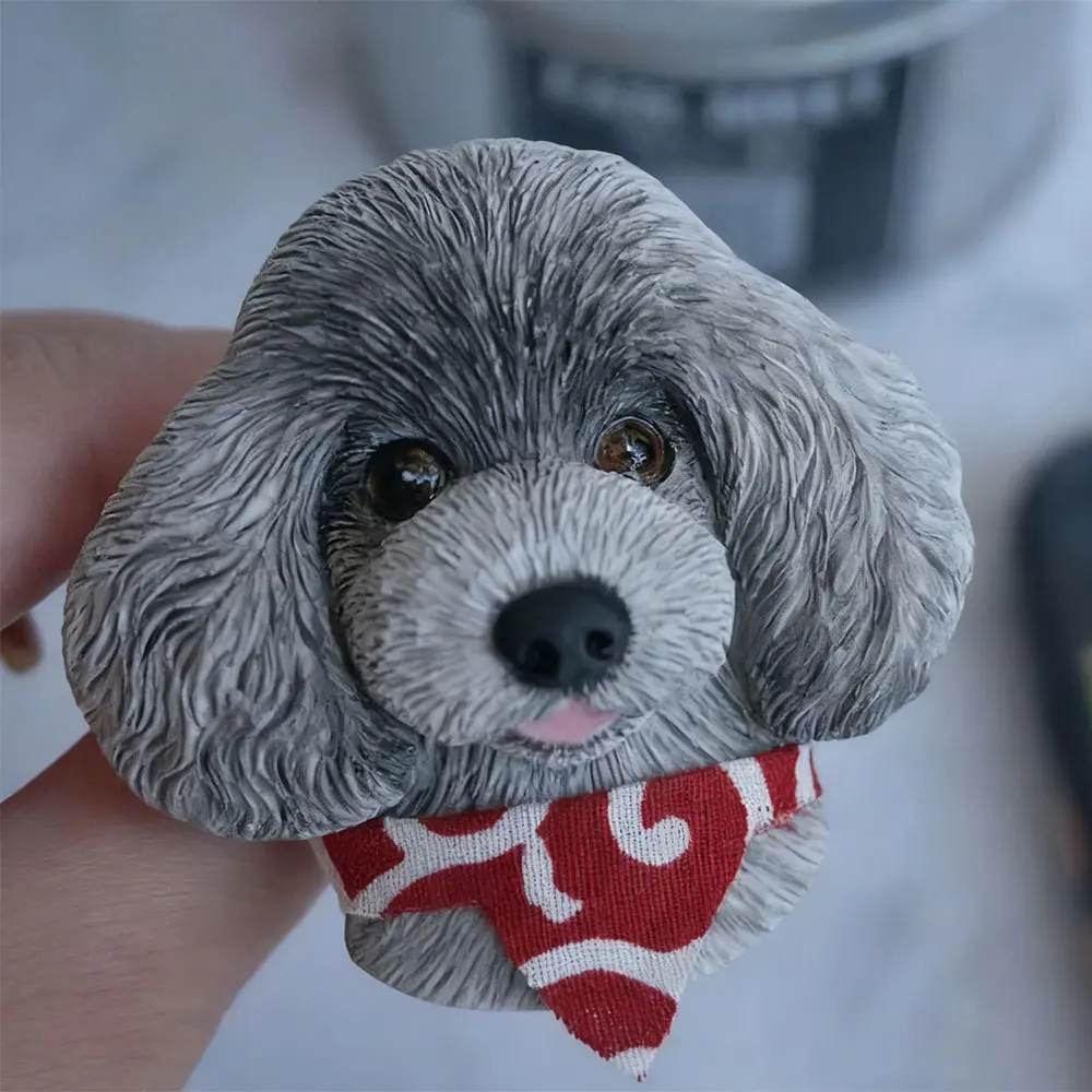 

Милая глиняная форма для фондю Тедди Бишон, сделай сам, сувенир для собак, животное, аватар, гипсовая смола, силиконовая форма для любителей собак