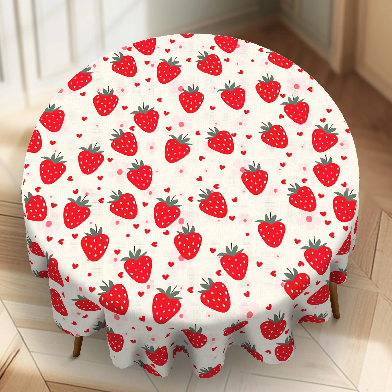 1 PC Vibrant Strawberry Rectangular Tablecloth - Perfect Decorative Home Kitchen, Party, Spring, Summer, and Holiday Celebration