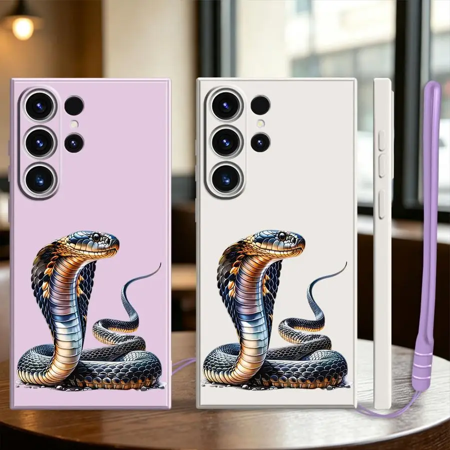 Case for Samsung Galaxy S26 S25 Edge S20 FE S22 S23 S24 Ultra Note 20 10 Ultra S21 Plus Phone Cover Cobra Art Print