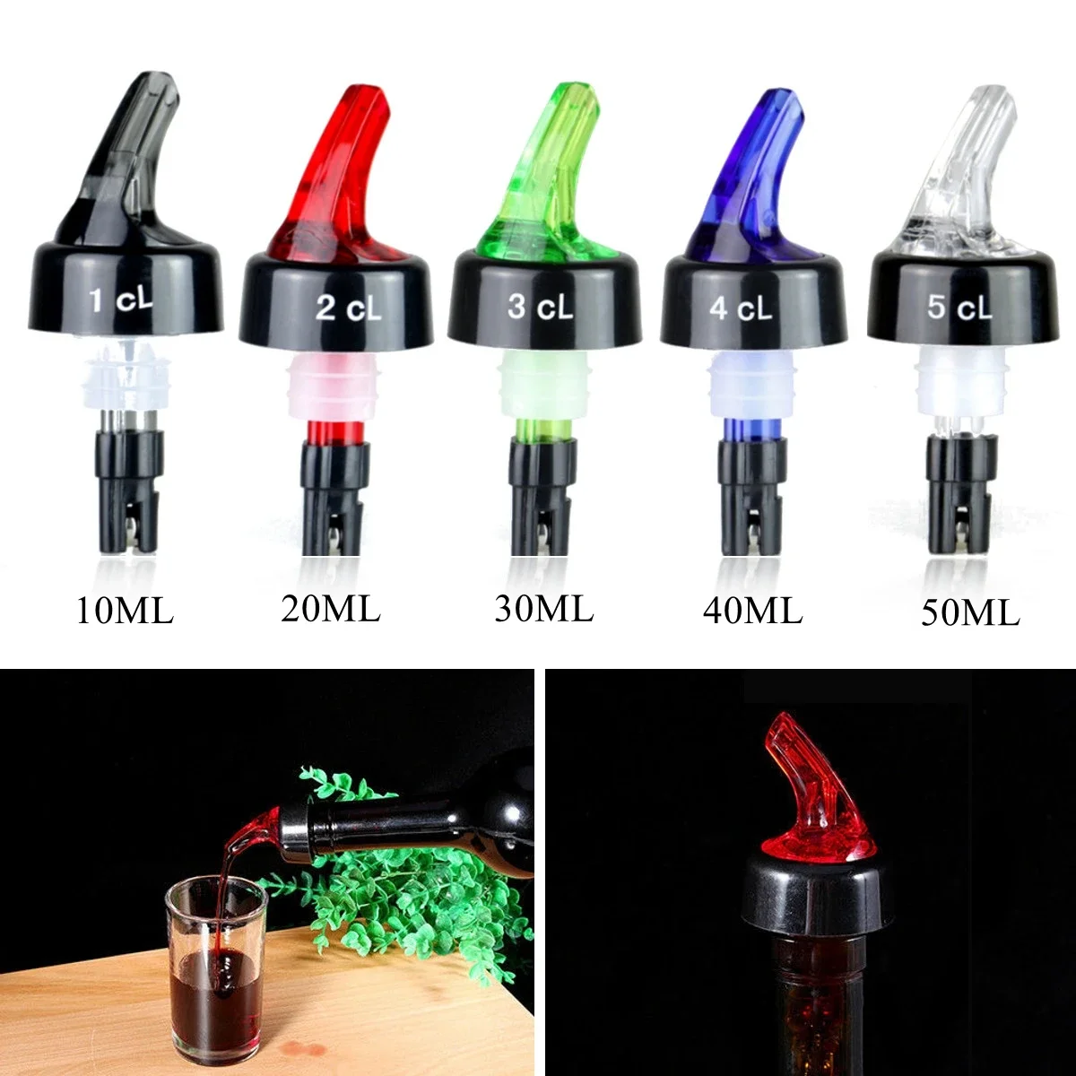 Portable Quick Shot Spirit Measure 15-50ML Measuring Pourer Drinks Wine Cocktail Dispenser Home Bar Tools Bottle Spout Stopper