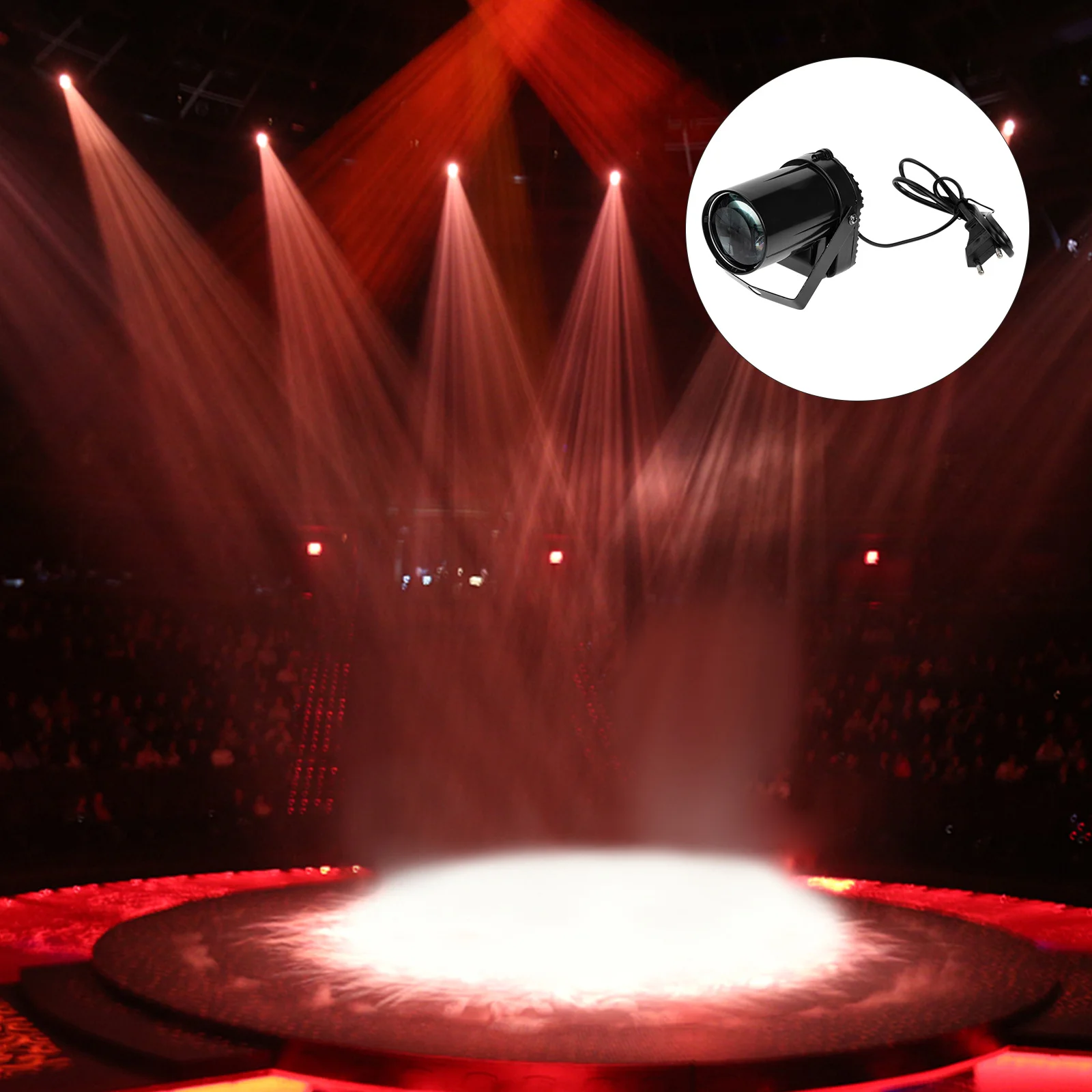 

1Set Rotating Glass Ball Light Red Ktv Spotlight Bar Projector Lamp Eu Plug Durable Creative Design Stage Lighting Tool